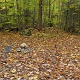 Down to the horse trail where is cairn marked the entrance of the Calkins Brook trail.