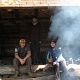 Steve left ahead of us while we took our sweet time packing. Jason, Gillian and Kim at our lean-to beofre heading out.