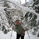 Kim under a snow archway.