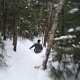 Jason on the sled, the sled helps packed down the trail that for sure.