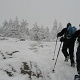 Jason and Gillian lead the way up the trail. It was windy.