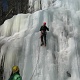 Jen belaying the leader.