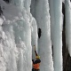 Jen climbing.