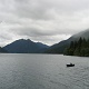 Crescent Lake. Very cloudy day, with pockets of rain along our way to Cape Flattery.