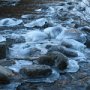 Icy rock hopping.