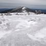 The AT white blaze was faintly visible under the thin sheet of ice and snow.