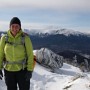 Kim at the summit of Mt Height.