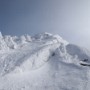 Clouds were all around us, no views from the summit but the summit itself was clear and bright.