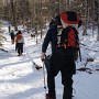 The crew heading up Mt Kinsman Trail.
