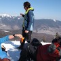 Lounging on the ledge near the summit of North Kinsman.