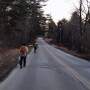 Road walk back to our cars.