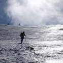 Kim on the snow slope leading to the summit.