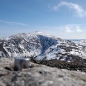 Mt Washington with teh summit knob of Jefferson in the blurry foreground.